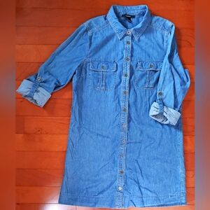 Forever 21 Blue Denim Shirt Dress Size Large